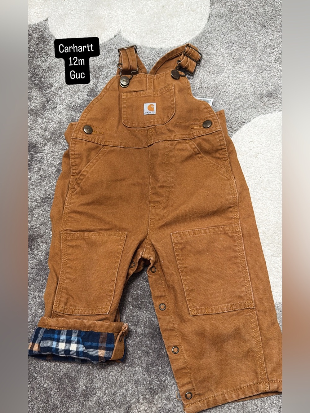Carhartt Toddler Tan Brown Duck Bib Overalls